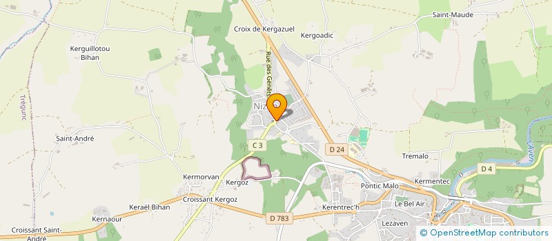 localisation de l'entreprise CHEZ COUZZZ'  PONT-AVEN