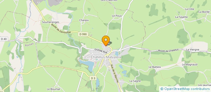 localisation de l'entreprise CHEZ JEREMIE ET VIRGINIE à CHATELUS-MALVALEIX