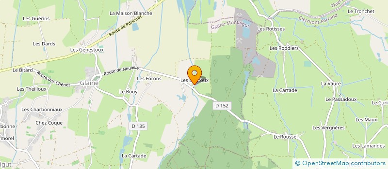 localisation de l'entreprise CHEZ L'AUVERGNAT à GLAINE-MONTAIGUT