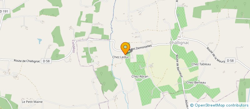 localisation de l'entreprise CHEZ LEDUC à CHALLIGNAC