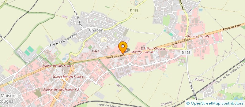 localisation de l'entreprise CHOUTEAU PNEUS à CHAURAY