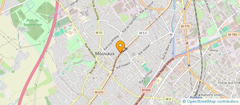 localisation de l'entreprise CHRISTIAN BONTOUX ENCADREMENT à MOUVAUX