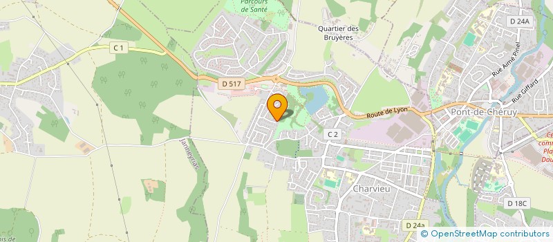 localisation de l'entreprise CHRISTIAN GUIBEAUD PRESTATIONS  CHARVIEU-CHAVAGNEUX