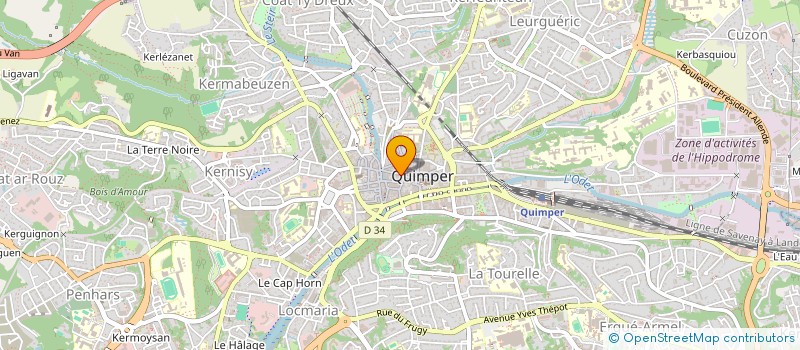 localisation de l'entreprise CHRISTIEN - VETEMENTS CARIOU à QUIMPER