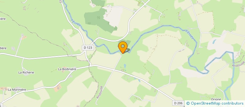 localisation de l'entreprise CHRISTOPHE HALOUZE, MACONNERIE-TAILLE DE PIERRE  ANDOUILLE