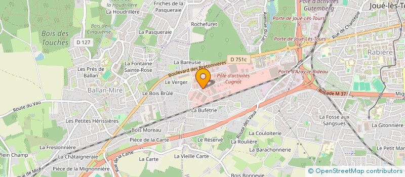 localisation de l'entreprise CHRONO PNEU  JOUE-LES-TOURS