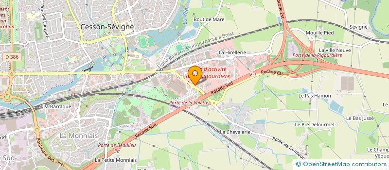localisation de l'entreprise CHRONO PNEUS à CESSON-SEVIGNE