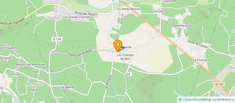 localisation de l'entreprise CHRONOMETRAGE D'AQUITAINE  TEUILLAC