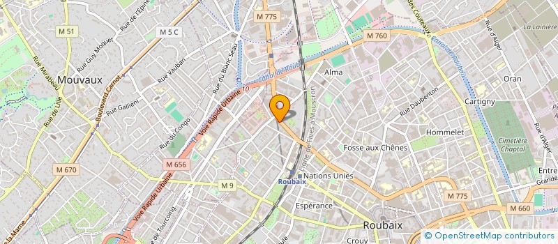 localisation de l'entreprise CHRYSALIDES-PHYGITAL à ROUBAIX