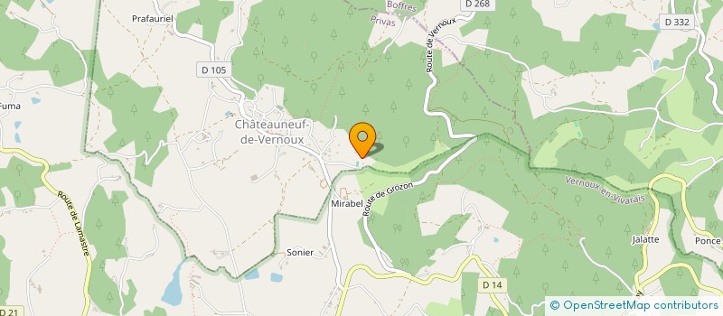 localisation de l'entreprise CIE GARGOUILLES  CHATEAUNEUF-DE-VERNOUX