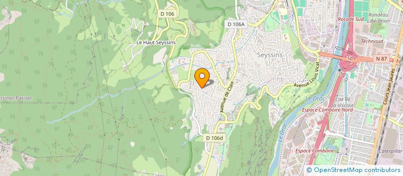 localisation de l'entreprise CIEL & TERRE à SEYSSINS