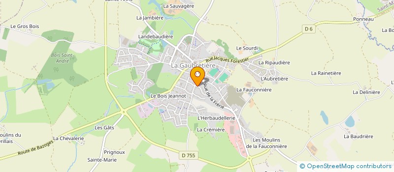 localisation de l'entreprise CINDRIC à LA GAUBRETIERE