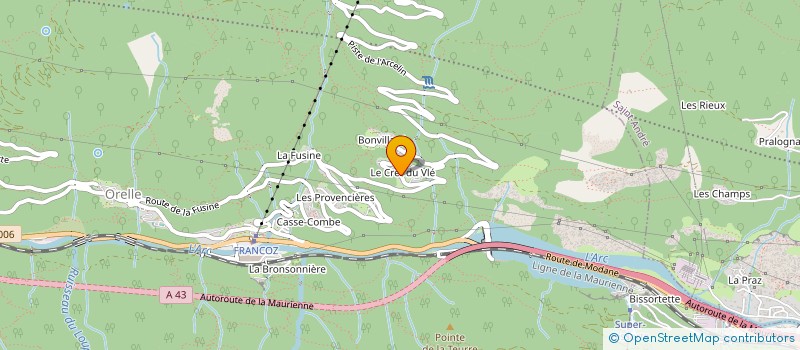 localisation de l'entreprise CINEMA MONTAGNE PRODUCTION  ORELLE