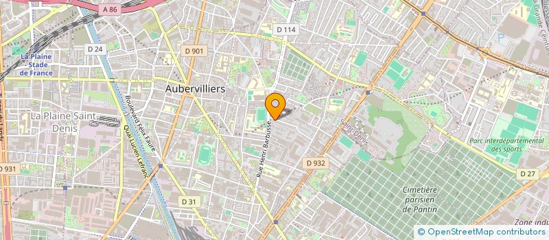 localisation de l'entreprise CINETHEA à AUBERVILLIERS
