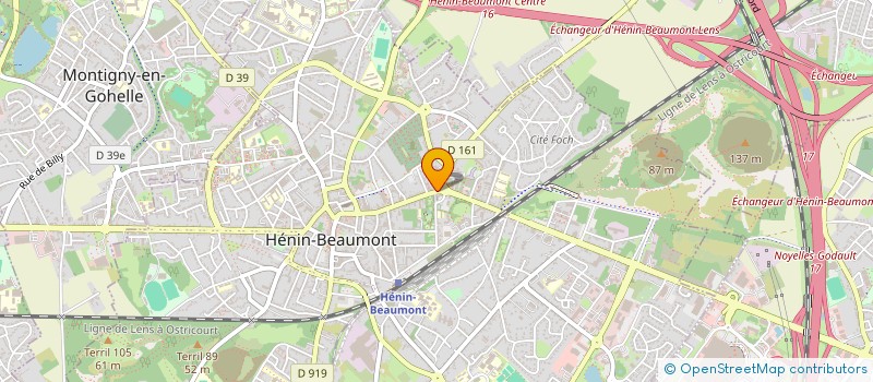 localisation de l'entreprise CITADOB INTERNATIONAL COOPERATION CHRIST EN ACTION ARC EN CIEL CIC-CA2C  HENIN-BEAUMONT