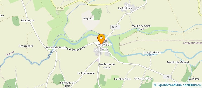 localisation de l'entreprise CIVRAY SUR ESVES HISTOIRE ET PATRIMOINE  CIVRAY-SUR-ESVES