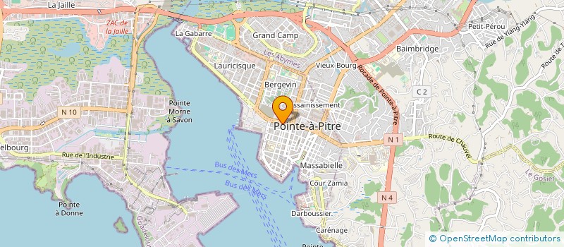 localisation de l'entreprise CJ BOURGEOIS POMPES FUNEBRES à POINTE A PITRE