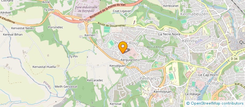 localisation de l'entreprise CJ PEINTURE à QUIMPER