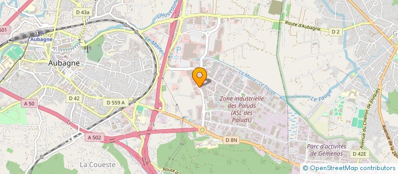 localisation de l'entreprise CK TISSUS à AUBAGNE
