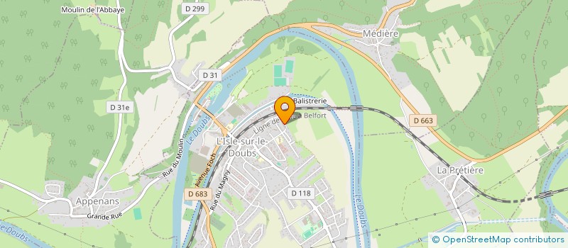 localisation de l'entreprise CKR à L'ISLE-SUR-LE-DOUBS