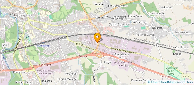 localisation de l'entreprise CLA GUINGAMP à PLOUMAGOAR