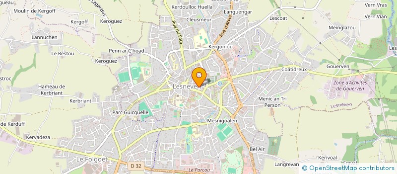 localisation de l'entreprise CLAMA DE LESNEVEN KERNOUES  LESNEVEN