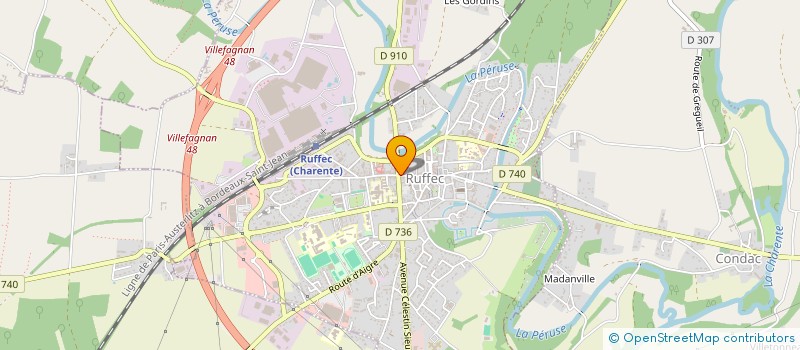localisation de l'entreprise CLARA IMMOBILIER à RUFFEC