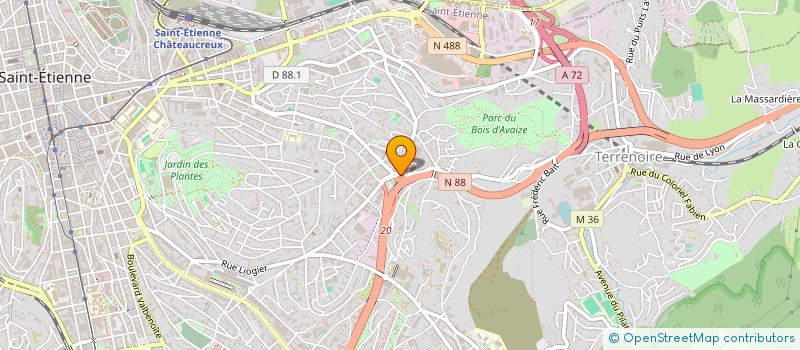 localisation de l'entreprise CLASS PNEU SERVICE  SAINT-ETIENNE