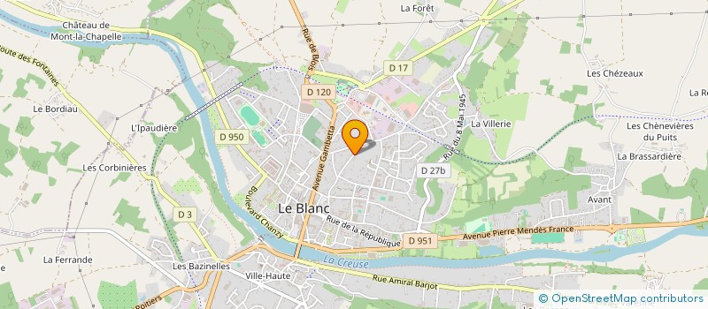 localisation de l'entreprise CLC COUVERTURE à LE BLANC