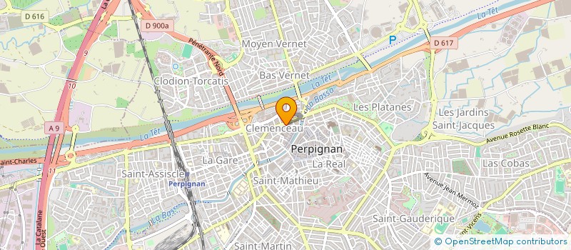 localisation de l'entreprise CLEMENCEAU VOYAGES à PERPIGNAN