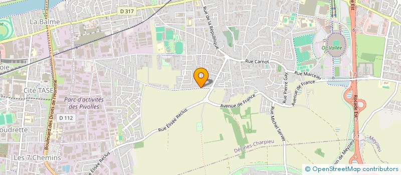 localisation de l'entreprise CLEMENT.  DECINES-CHARPIEU