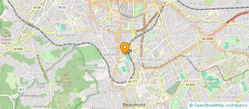 localisation de l'entreprise CLERM UNIV CLUB UNION AUBIEROISE RUGBY  CLERMONT-FERRAND