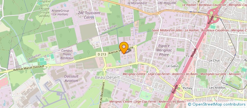 localisation de l'entreprise CLIAMTISATION SANITAIRE CHAUFFAGE PLOMBERIE à MERIGNAC
