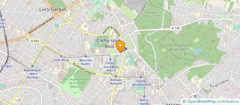 localisation de l'entreprise CLICHY FUTSAL 93 ( CF93 ) à CLICHY-SOUS-BOIS