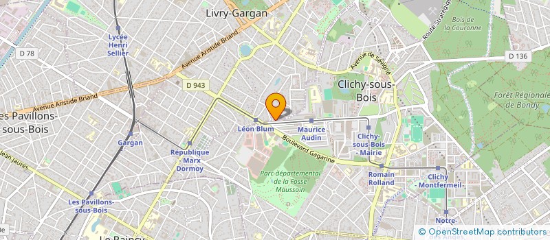 localisation de l'entreprise CLICHY SOUS BOIS SPORTING CLUB à CLICHY-SOUS-BOIS