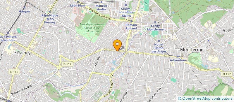 localisation de l'entreprise CLICHY TERRASSEMENT MATERIAUX TRANSPORT  CLICHY-SOUS-BOIS