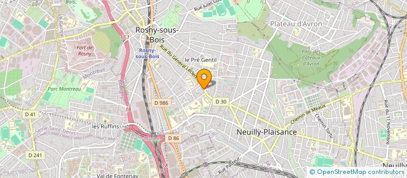 localisation de l'entreprise CLINIQUE DU PRE GENTIL SA  ROSNY-SOUS-BOIS
