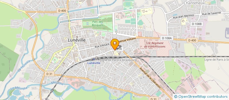 localisation de l'entreprise CLINIQUE JEANNE D'ARC SA à LUNEVILLE