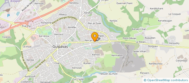 localisation de l'entreprise CLINIQUE PEN AN DALAR  GUIPAVAS