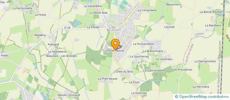 localisation de l'entreprise CLINIQUE VETERINAIRE DE L'ERDRE  NORT SUR ERDRE
