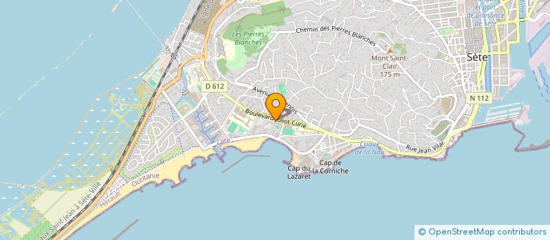 localisation de l'entreprise CLINIQUE VETERINAIRE DE LA CORNICHE à SETE