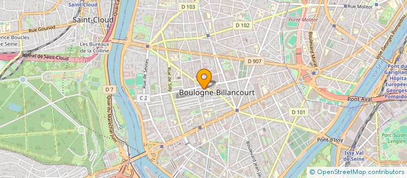 localisation de l'entreprise CLINIQUE VETERINAIRE DRS LAUZE ET MASSON à BOULOGNE-BILLANCOURT