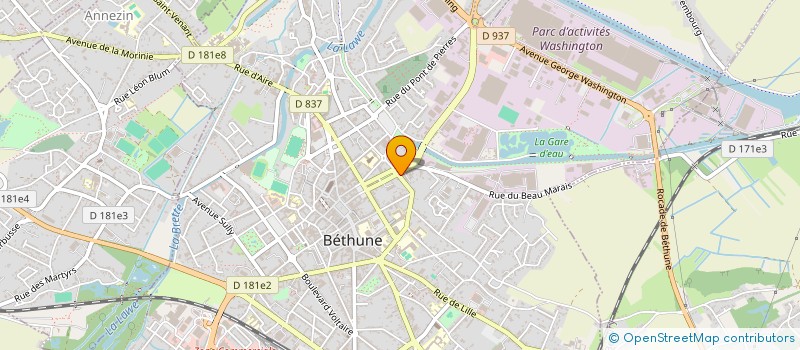 localisation de l'entreprise CLINIQUE VETERINAIRE DU BEAU MARAIS à BETHUNE