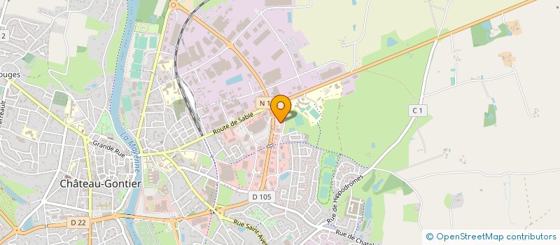 localisation de l'entreprise CLINIQUE VETERINAIRE DU HAUT ANJOU  CHATEAU-GONTIER-SUR-MAYENNE