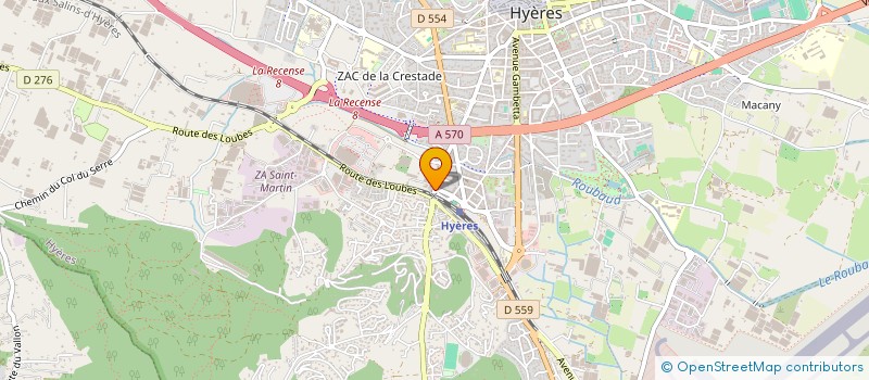 localisation de l'entreprise CLINIQUE VETERINAIRE DU MONT DES OISEAUX  HYERES