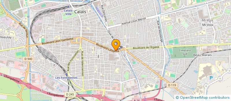 localisation de l'entreprise CLINIQUE VETERINAIRE LAFAYETTE  CALAIS