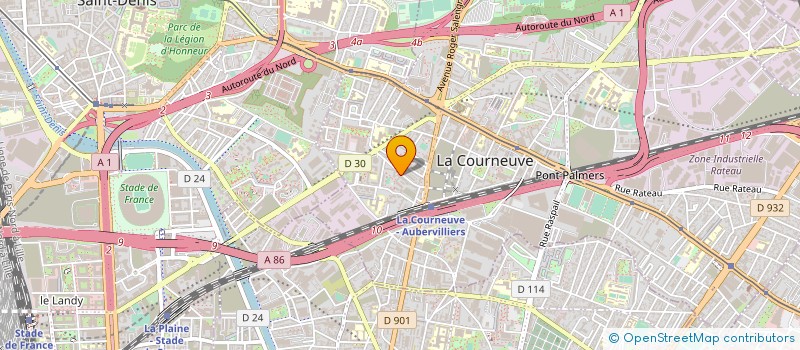 localisation de l'entreprise CLK SERVICES à LA COURNEUVE