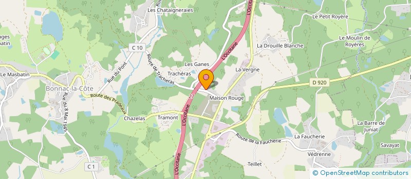 localisation de l'entreprise CLM à BONNAC-LA-COTE