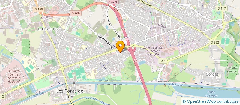 localisation de l'entreprise CLOISONS MENUISERIE DE L'OUEST  LES PONTS-DE-CE