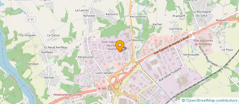 localisation de l'entreprise CLOISONS SECHES PLATRERIE ISOLATION à CAUDAN